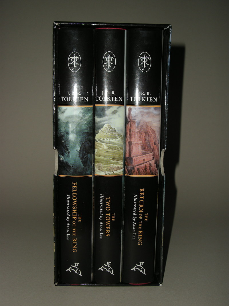 The Lord of the Rings by Houghton Mifflin - illustrated and signed by Alan Lee to all 3 volumes