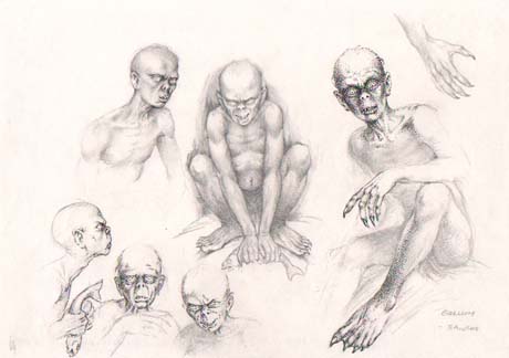 Gollum by Inger Edelfeldt, original art