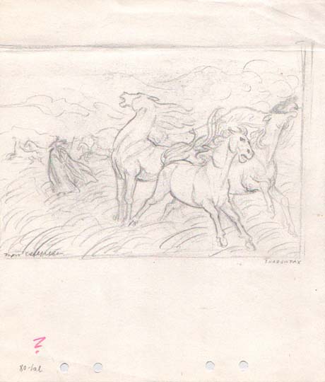 Gandalf sees Shadowfax by Inger Edelfeldt, original art